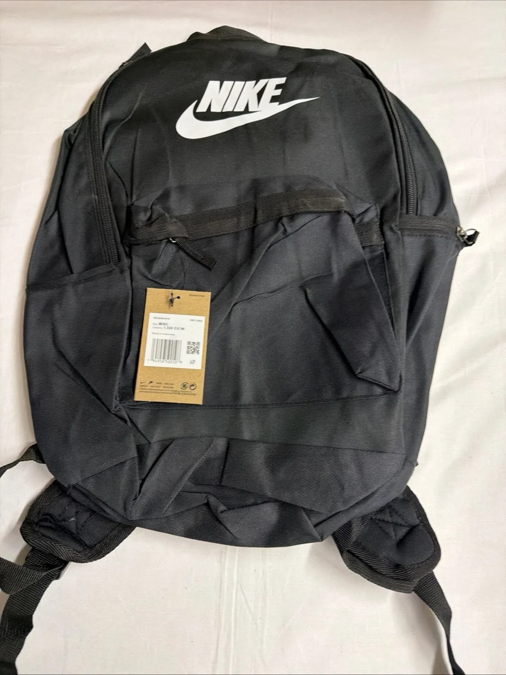 Nike Black Backpack with White Logo - Men's
